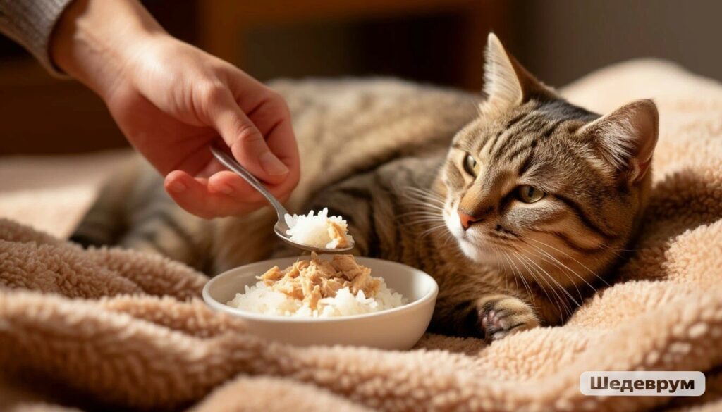Curious cat sniffing a bowl of plain white rice – can cats eat rice safely?