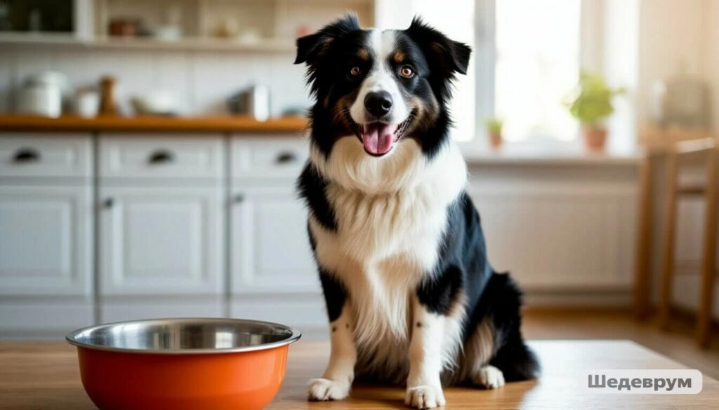 Dog waiting patiently by its bowl – how often should you feed a dog? A guide to mealtime schedules.
