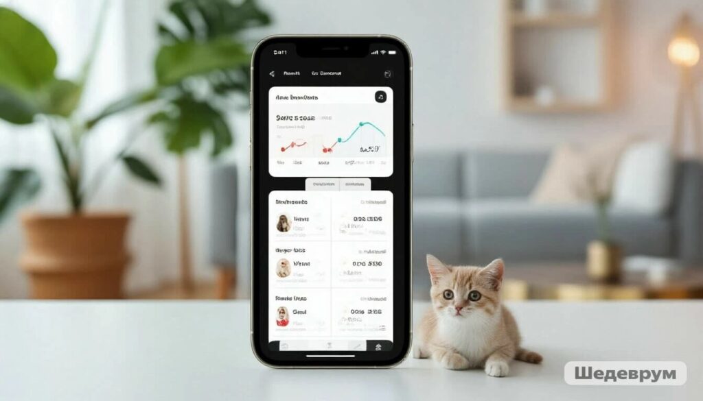 Mobile app interface for smart pet scale showing weight history