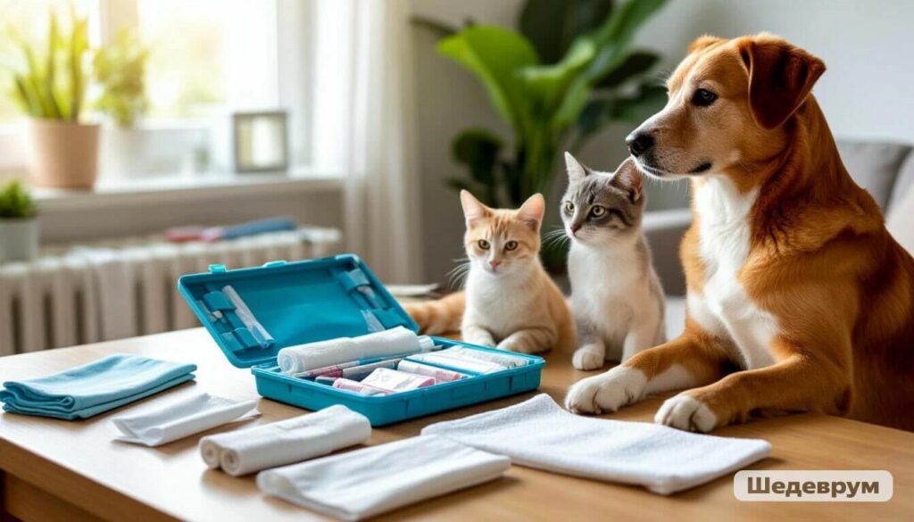Pet emergency preparedness 2026 first aid kit with dog and cat