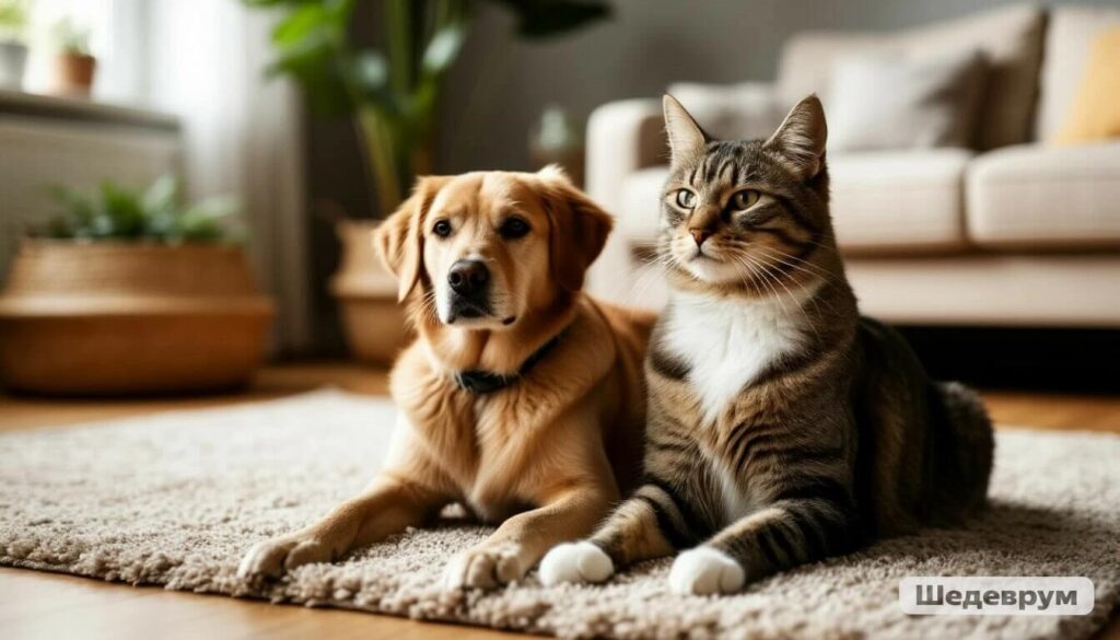 Pet stress 2026 guide with calm dog and cat at home