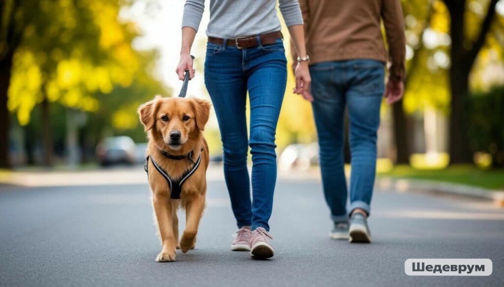 Proper loose-leash walking technique demonstration