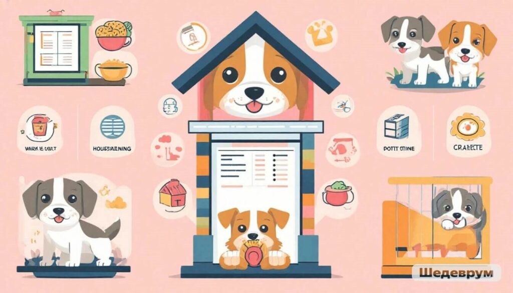 Puppy housetraining schedule infographic for new puppy checklist