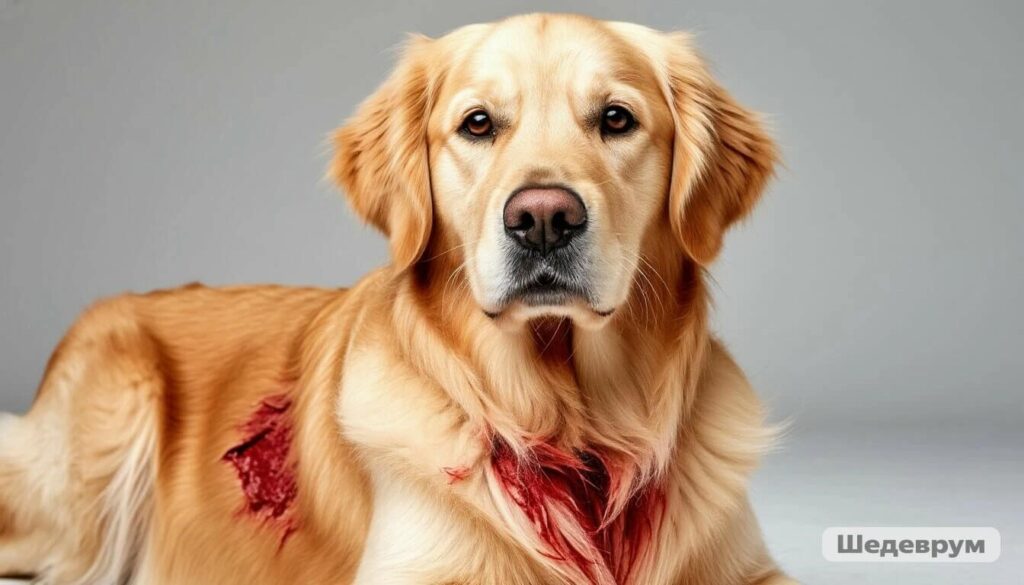 Golden Retriever with skin irritation from food allergies Картинка 1 (раздел Food Allergy vs Intolerance) Educational illustration comparing a dog's normal skin vs skin affected by allergies. Show redness, scratching, and healthy coat side-by-side. Clean, friendly veterinary educational style with pastel colors. --ar 4:3 --style raw Comparison of healthy dog skin vs skin affected by food allergies Картинка 2 (раздел Types of Hypoallergenic Foods) A clean flat lay of premium dog food bags: Royal Canin, Hill's Science Diet, and Purina Pro Plan on a light wooden surface. Soft natural lighting, professional pet store aesthetic. --ar 4:3 --style raw Top vet-recommended hypoallergenic dog food brands