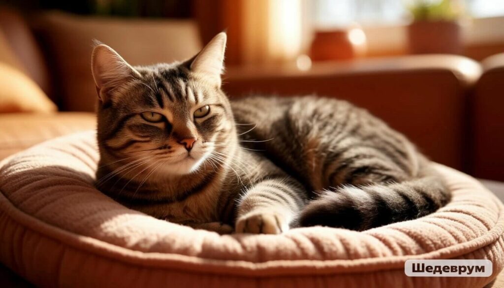 Senior cat care guide 2026 with peaceful aging cat on comfortable bed