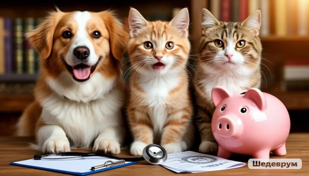 Pet insurance 2026 guide with dog, cat, piggy bank, and stethoscope