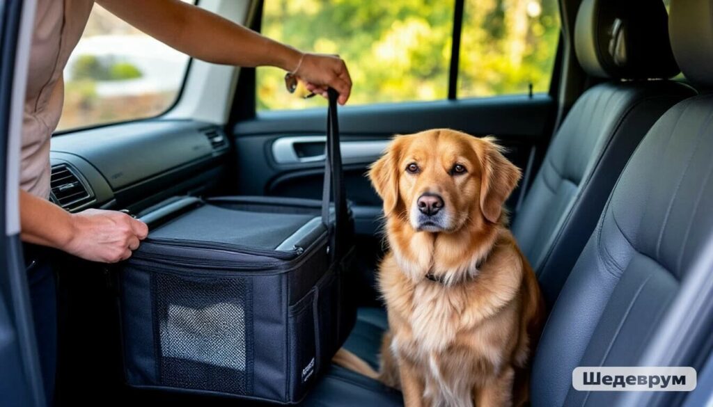Securing pet carrier in car for travel safety
